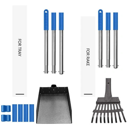 Long Handle Pet Poop Tray and Rake Set