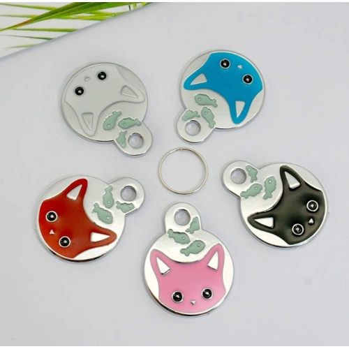 Cat ID Tags with Kitten Face