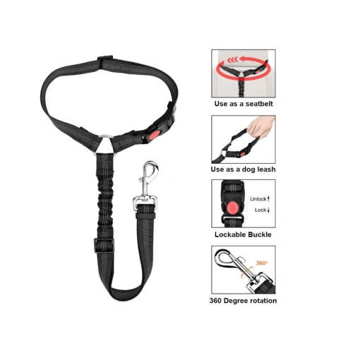 Elastic Bungee Dog Seat Belt Harness