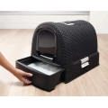 Dark-Grey Hooded Cat Litter Box