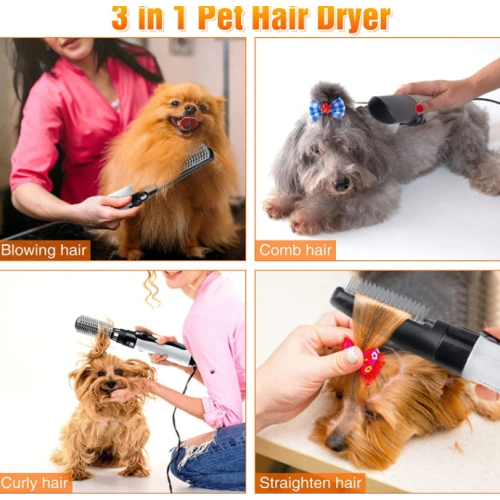 Pet Hair Dryer with Slicker Brush