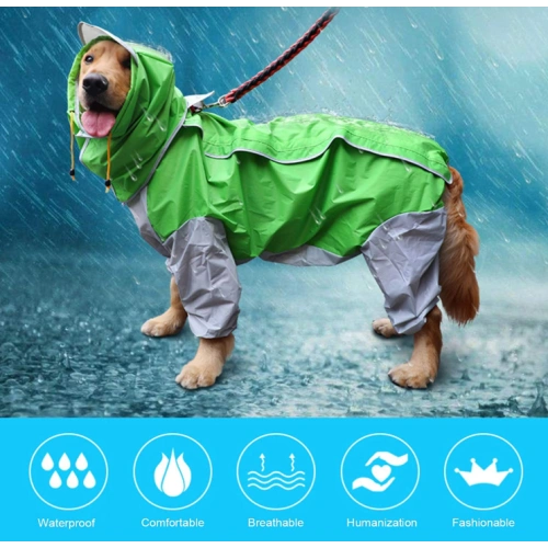 10 Size Waterproof 4 Legs Pets Raincoat