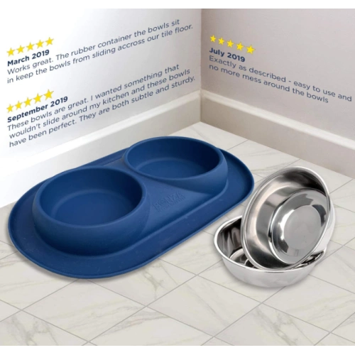 Double Stainless Steel Dog Bowls