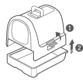 Dark-Grey Hooded Cat Litter Box
