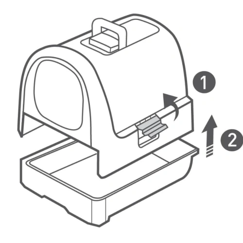 Dark-Grey Hooded Cat Litter Box