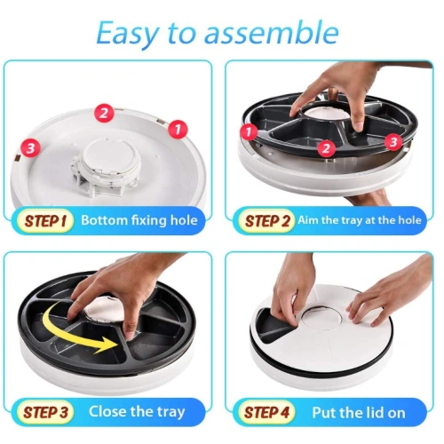 Timed Feed 6 Meal Trays Pet Feeder