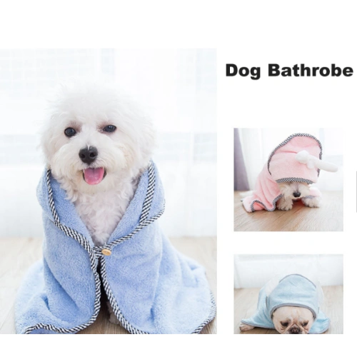 Cotton soft cozy pet dog bathrobe