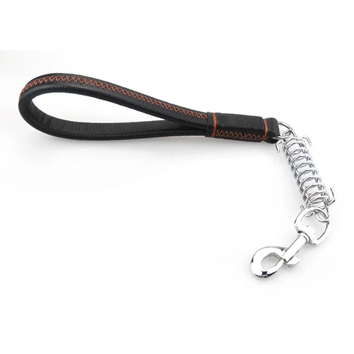 Short Dog Leash with Shock Absrber Short Pull Leather Dog Leashes