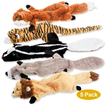5 Pack Two Squeaky Cute Animals dog toys
