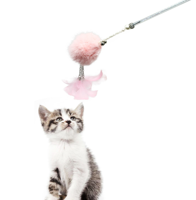 Cat Wand Toys With Feather And Pompom