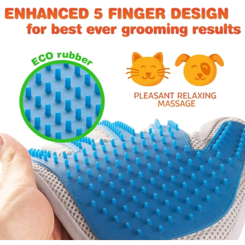 Enhanced Five Finger Pet Grooming Glove