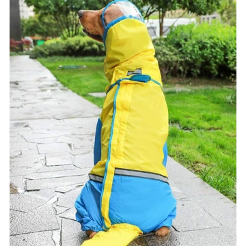 Brown and Yellow Pet Jumpsuit Raincoat