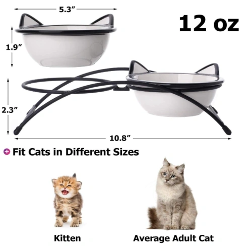 Ceramic Raised Pet Cat Bowls