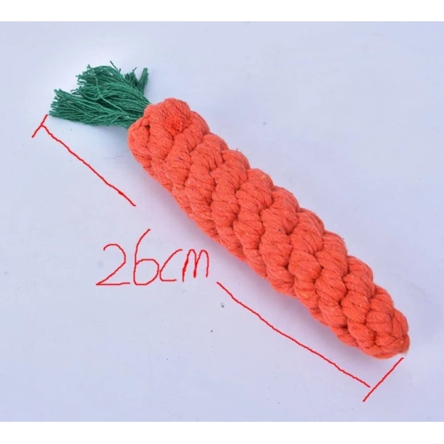 Cotton Carrot Teeth Cleaning Pet Dogs Rope Toy