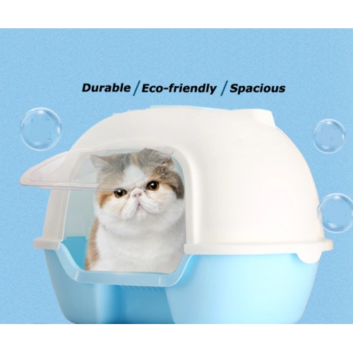 Cat litter box toilet with lid