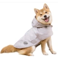 Gray Dog Rain Poncho with Hood