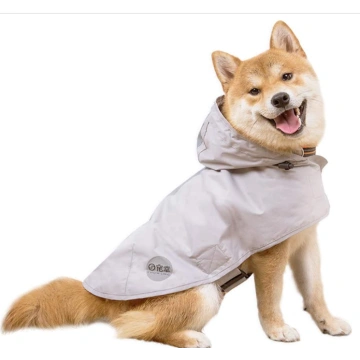 Gray Dog Rain Poncho with Hood