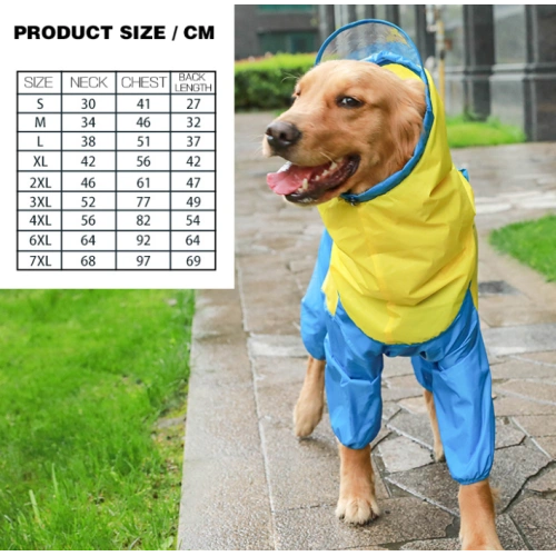 Brown and Yellow Pet Jumpsuit Raincoat