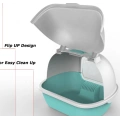 Cat litter box toilet with lid