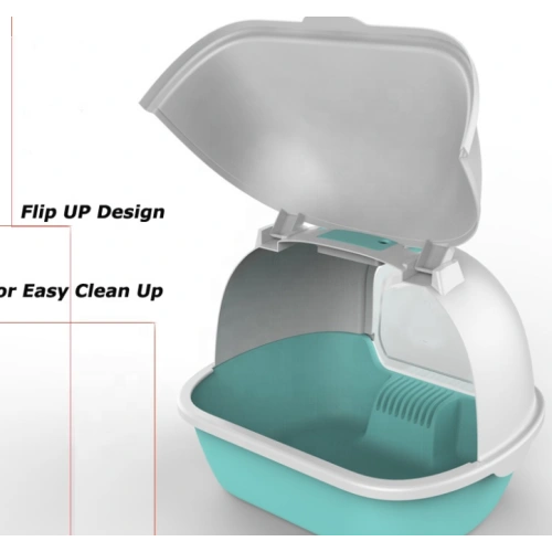Cat litter box toilet with lid