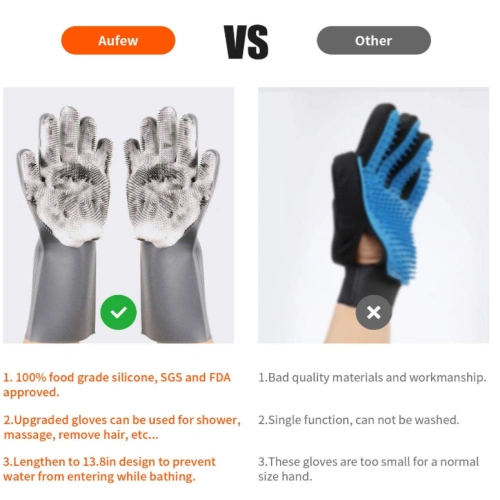 Pet Bathing Scrubber Gloves