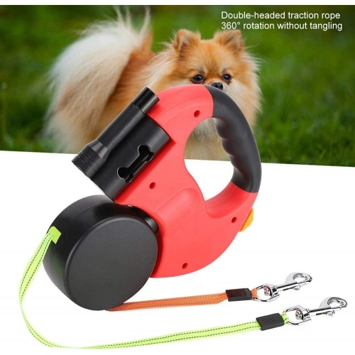 LED Retractable Dog Leash Double-headed Leash