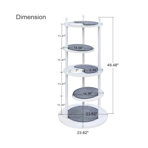 Wooden Cat Activity Tree with 2 Rotatable Platforms