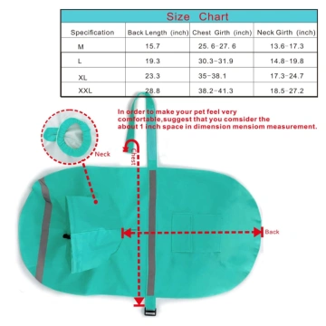 Ajustable Large Dog Raincoat