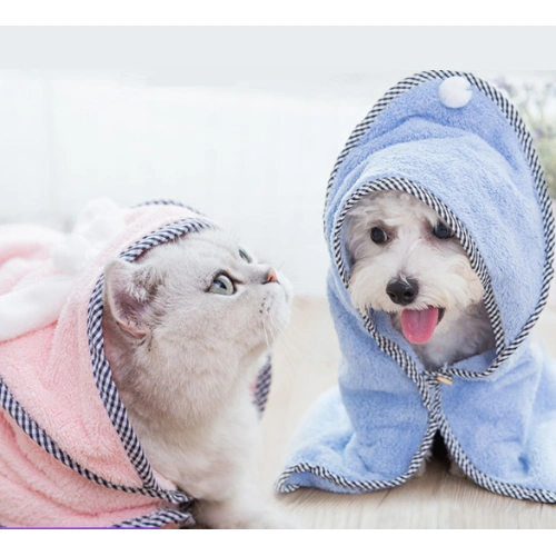 Cotton soft cozy pet dog bathrobe