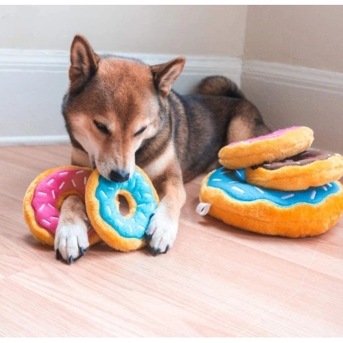 Donutz Squeaky Plush Dog Toy