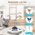 Automatic Electronic Rotating Butterfly Kitten Cat Toys with Roller 2 Tracks Ball