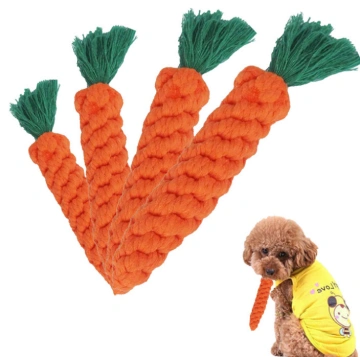 Cotton Carrot Teeth Cleaning Pet Dogs Rope Toy