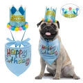 Dog Birthday Bandana with LED Hat