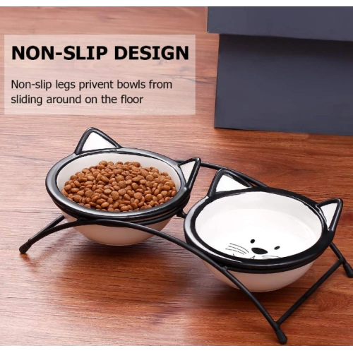 Ceramic Raised Pet Cat Bowls