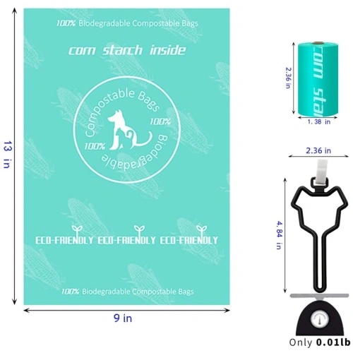 Biodegradable Cornstarch Dog Waste Poop Bags