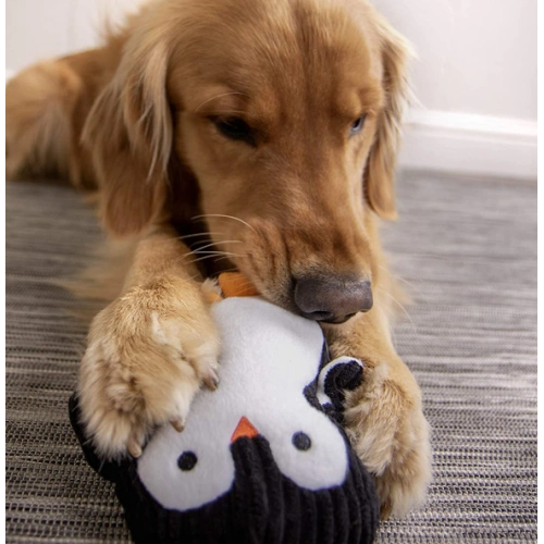 Plush Dog Toy with Silent Squeaker